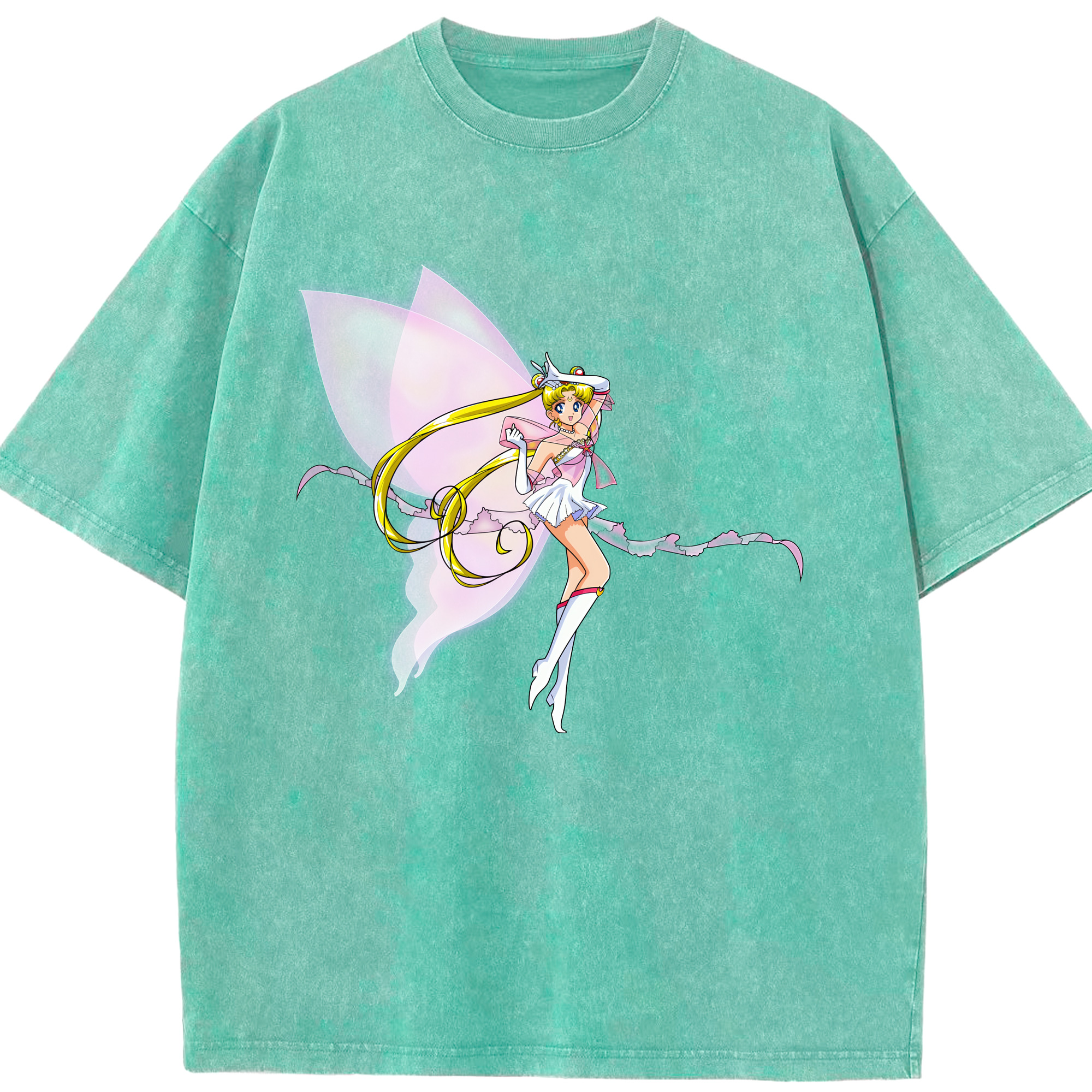 （画像用） 美少女戦士セーラームーン 月野 うさぎ つきの うさぎ Sailor Moon Tsukino Usagi 綿100% ヴィンテージ風 半袖Tシャツ（フロントプリント）
